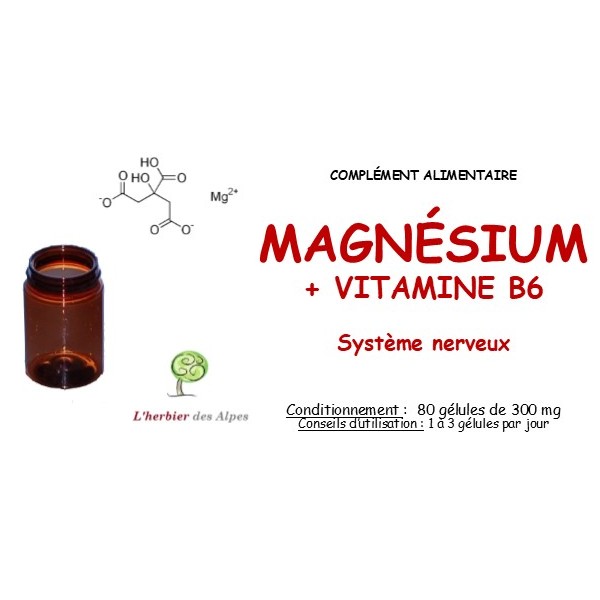 Gélules de magnésium marin + vitamine b6